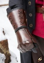 Right-Hand Leather Gauntlet - Brown
