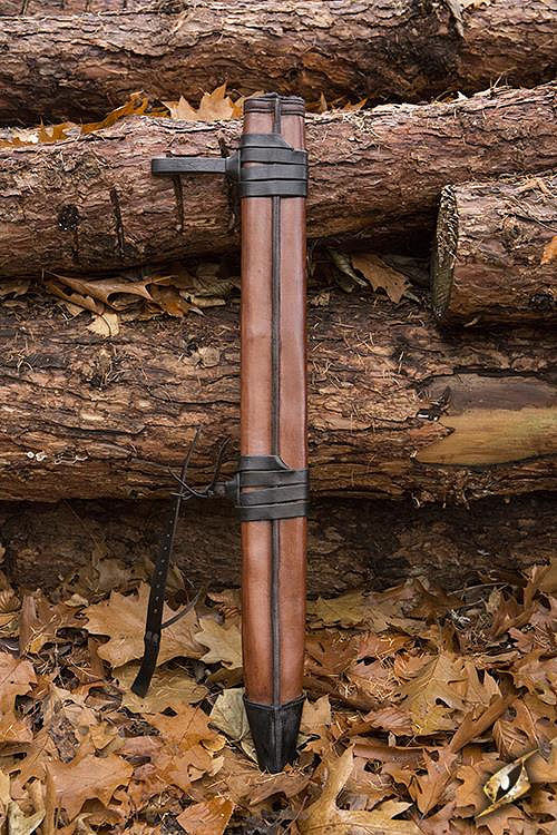 Sword Scabbard for Foam or Steel Sword - Large - Brown - For Right Handed Person