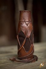 Laced Leather Bottle Holder - Brown