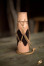 Laced Leather Bottle Holder - Natural