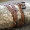 Multistrap Leather Bracelet - Brown