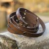 Multistrap Leather Bracelet - Brown