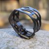Filigree Leather Bracelet - Black