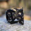 Filigree Leather Bracelet - Black