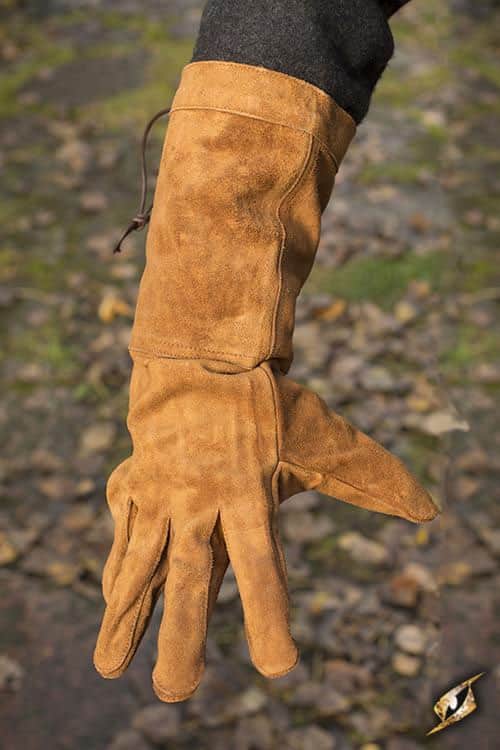 Suede Leather Gloves - Brown