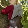 Dark Elf Leather Corset - Dark Brown and Brown