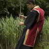 Jinbaori - Samurai Vest - Dark Red and Gold