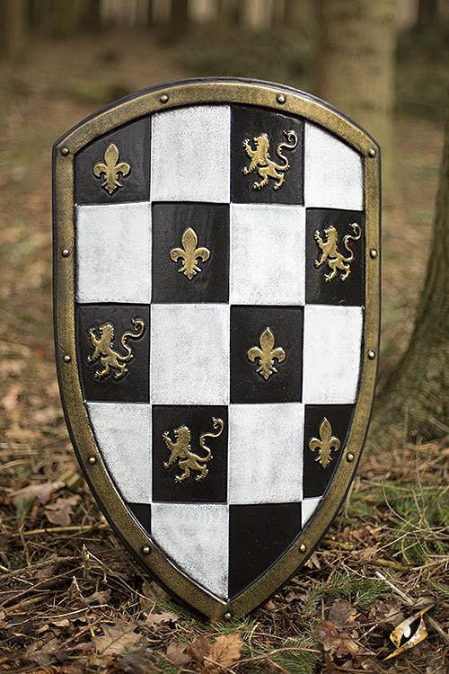 Checkered Shield - White - Foam Shield