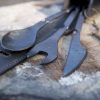 Medieval Cutlery Set with Leather Pouch Case - Brown