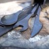 Medieval Cutlery Set with Leather Pouch Case - Black