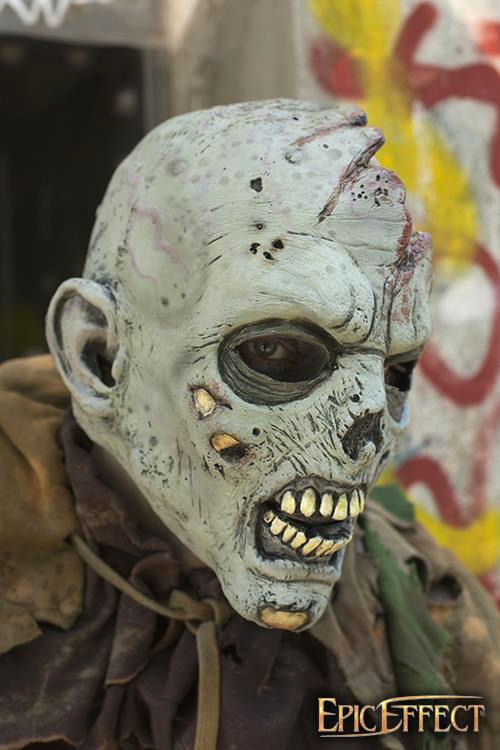 Open Brain Zombie Mask - Gray