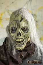 Open Brain Zombie Mask with Hair - Green