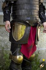 Ratio Thigh Guard Set - Leather and Plate Armor - 19 gauge steel