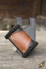 Epic Armoury Weapon Holder - Brown and Black with Black Fur - For Right Handed Person