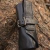 Thieves Tools with Black Leather Roll Pouch