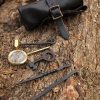 Thieves Tools with Black Leather Roll Pouch