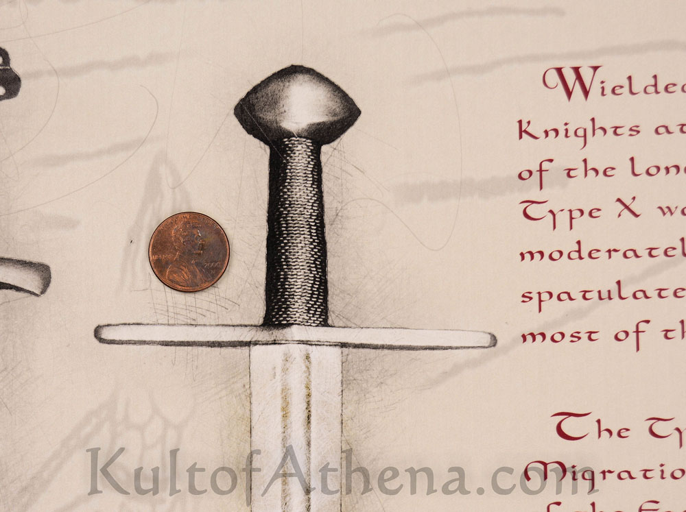 Oakeshott Type X Sword Art / Info Print - 24'' x 18''