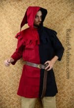 14th Century Hood - Red & Black