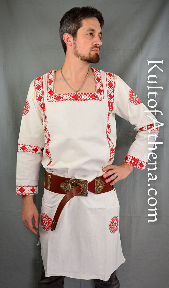Late Roman Embroidered Tunic - Red