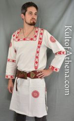 Late Roman Embroidered Tunic - Red