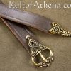 Thin Viking Borre Style Belt - Brown with Antiqued Bronze Fittings