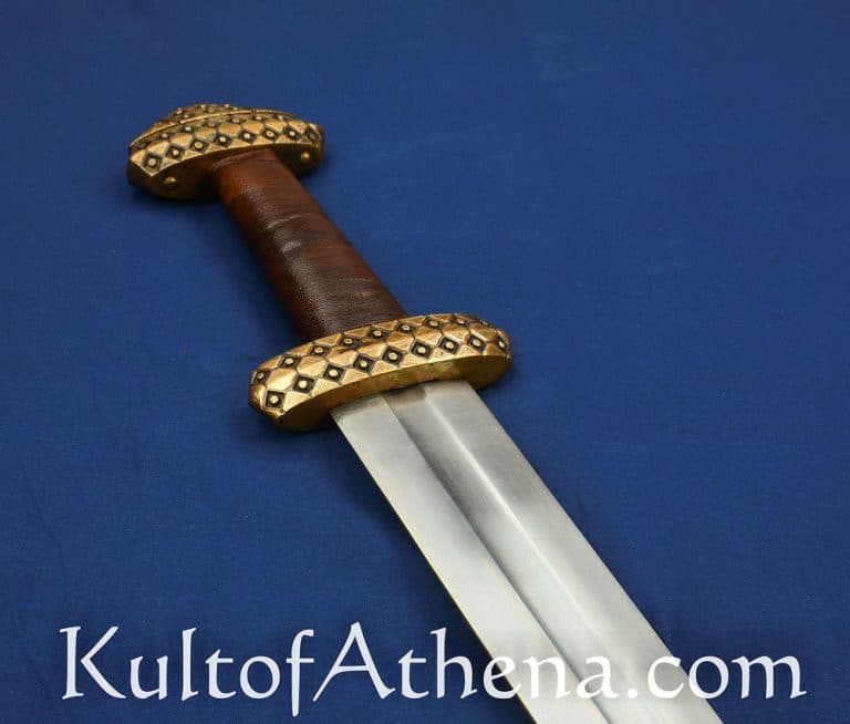 Bronze Hilt Viking Sword with Leather Wrapped Grip