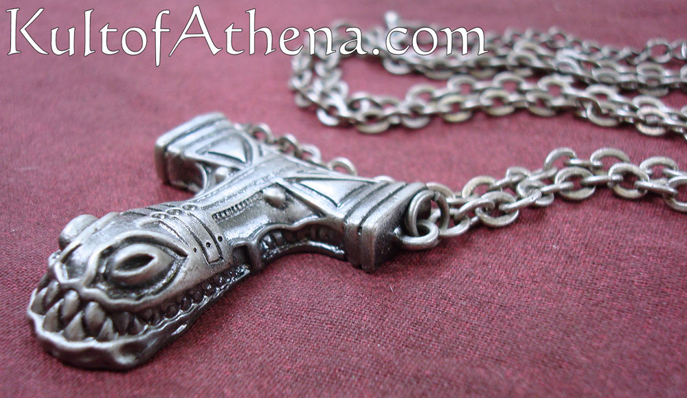 Thor Dragon Hammer Pendant and Necklace