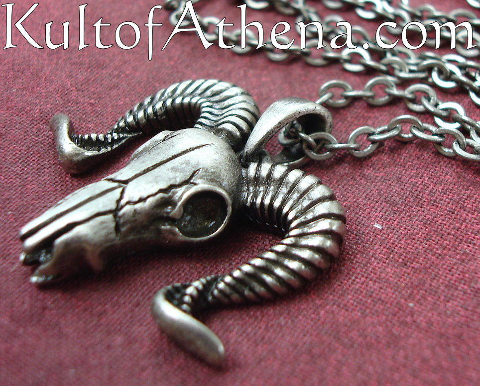 Ram Skull Pendant and Necklace