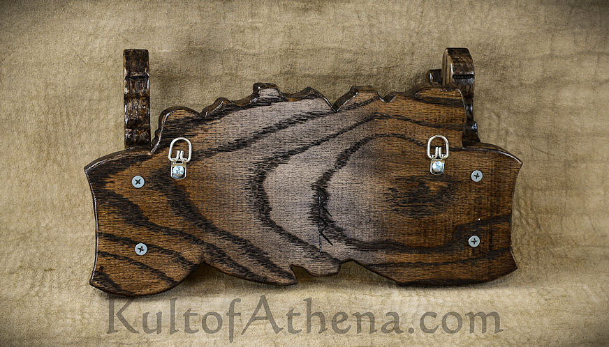 Hand-Carved Norse Serpent Wall Mount Weapon Display