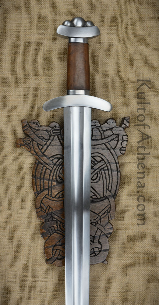 Hand-Carved Magnetic Norse Sword Wall Display Plaque
