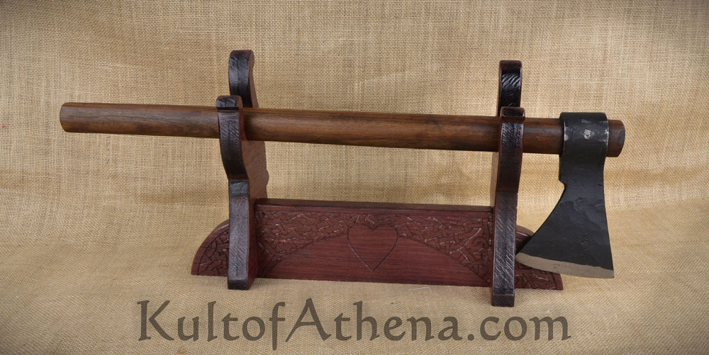 Hand-Carved Celtic ''Purple Hart'' Weapon Stand