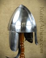 Medieval Nasal Bar Helm with Cheekplates - 18 Gauge
