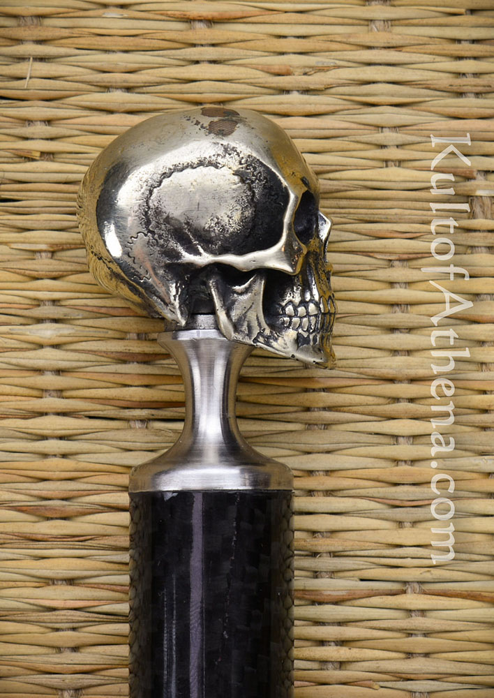Silver Skull Carbon Fiber Sword Cane