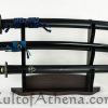Three Tier Sword Display Stand - Dark Walnut Finish