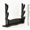 Three Tier Sword Display Stand - Dark Walnut Finish