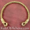 Brass Celtic Dragon Torc