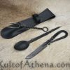 Spoon and Leather sheath.