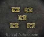 Medieval Brass Quatrefoil Studs - Set of 5
