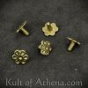 Brass Medieval Rosette Studs / Conchos - Set of 5