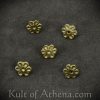 Brass Medieval Rosette Studs / Conchos - Set of 5