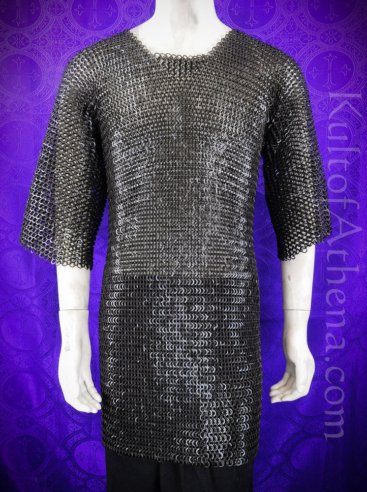 BFBM Chainmail Haubergeon - Butted Flat Rings - Blackened Finish