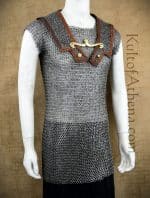 WANM Chainmail Roman Lorica Hamata - Alternating Mild Steel Wedge Riveted Flat Rings and Solid Flat Rings - Close Out