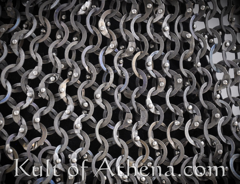 DFNT Chainmail Coif - Dome Riveted Titanium Flat Rings