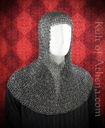 DFNT Chainmail Coif - Dome Riveted Titanium Flat Rings