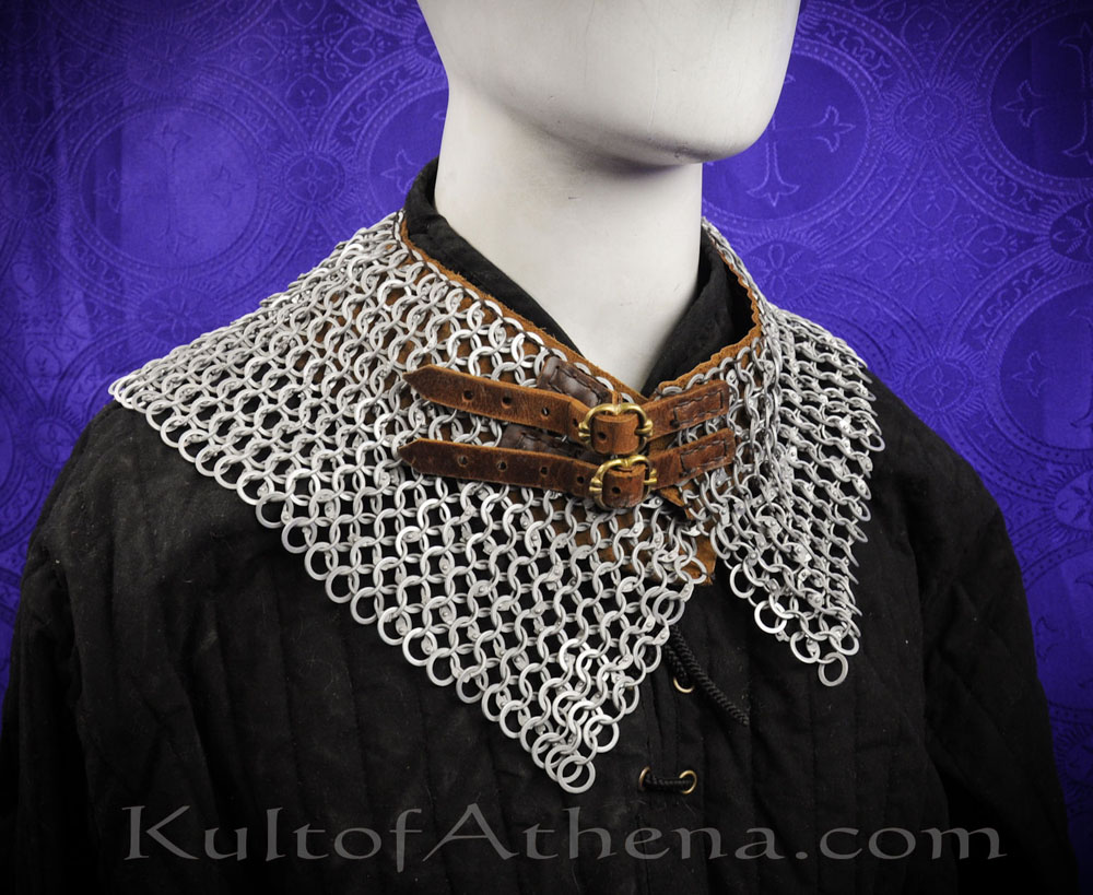 DANA Aluminum Chainmail Standard - Bishop's Mantle - Dome Riveted Round Rings and Alternating Flat Rings