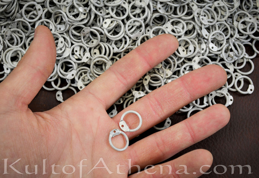 DRNA 1 kg Loose Aluminum Chainmail Rings - Round Ring with Rivets - 16 Gauge / 10 mm - Dome Riveted