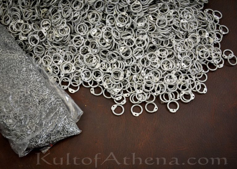 DRNA 1 kg Loose Aluminum Chainmail Rings Round Ring with Rivets 16 Gauge / 10 mm Dome Riveted