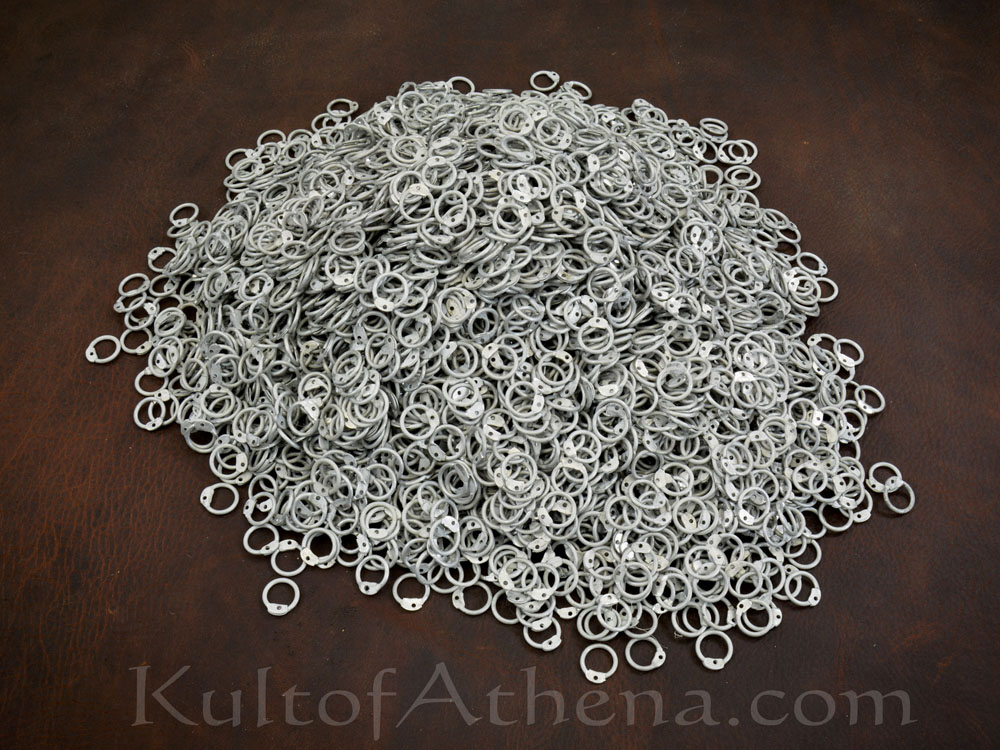 1 kg Loose Aluminum Chainmail Rings - Round Ring with Rivets - 16 Gauge / 10 mm - Dome Riveted - Lord of Battles