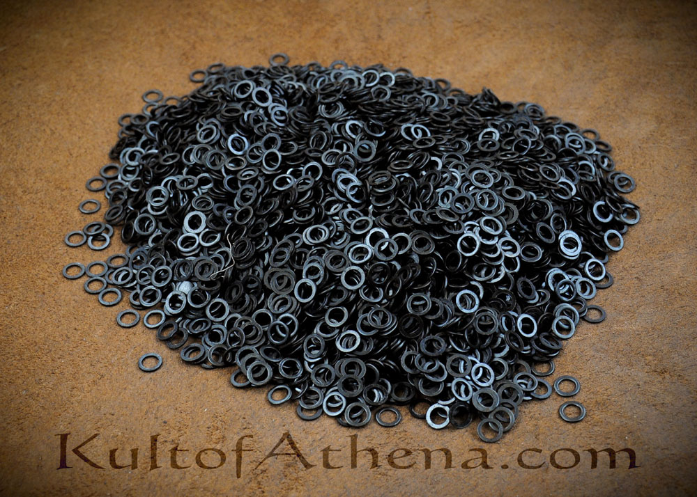 venster vertraging Sentimenteel SFBM 1 kg Loose Chainmail Rings - Blackened Solid Mild Steel Flat Rings 21-22  Gauge / 6 mm