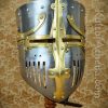 13th Century Great Pot Helm with Brass Crown and Cross
